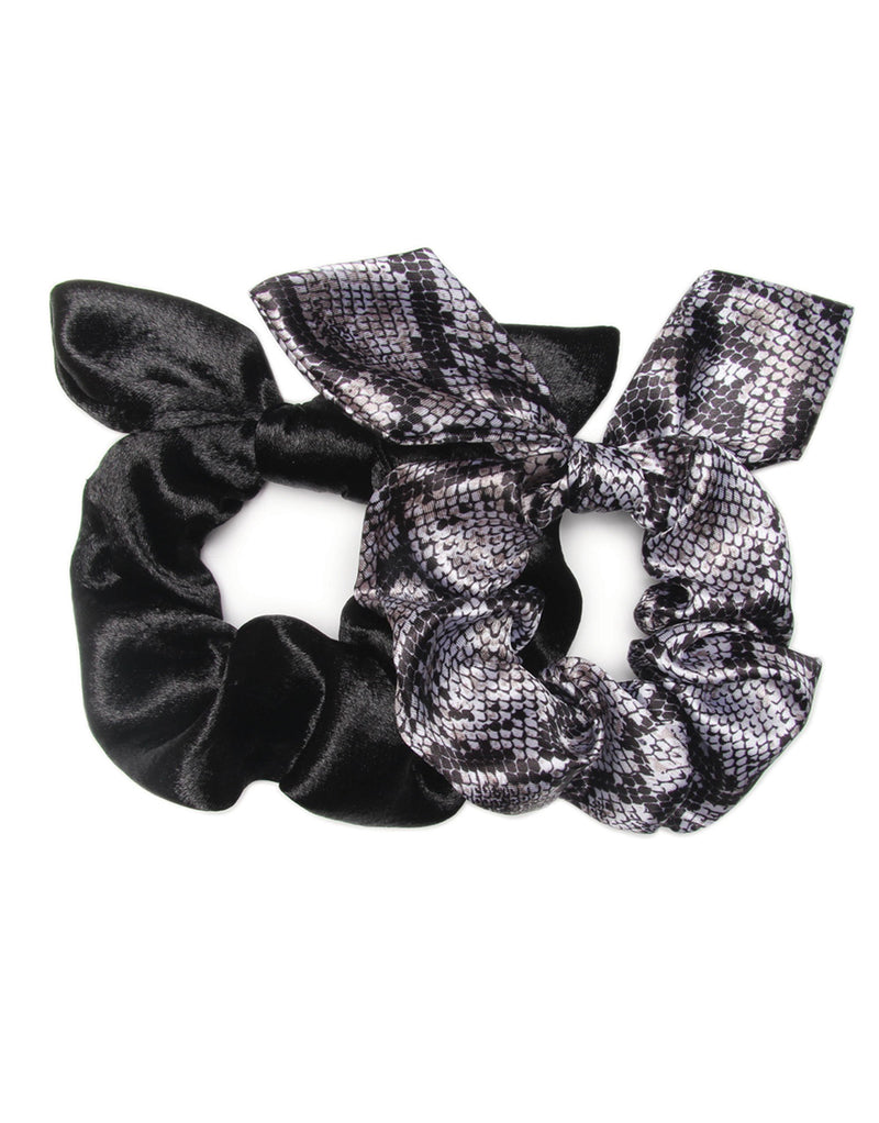 BANDED Women’s Premium Hair Accessories - Snake Charmer - 2 Pack Luxe Bow Scrunchies