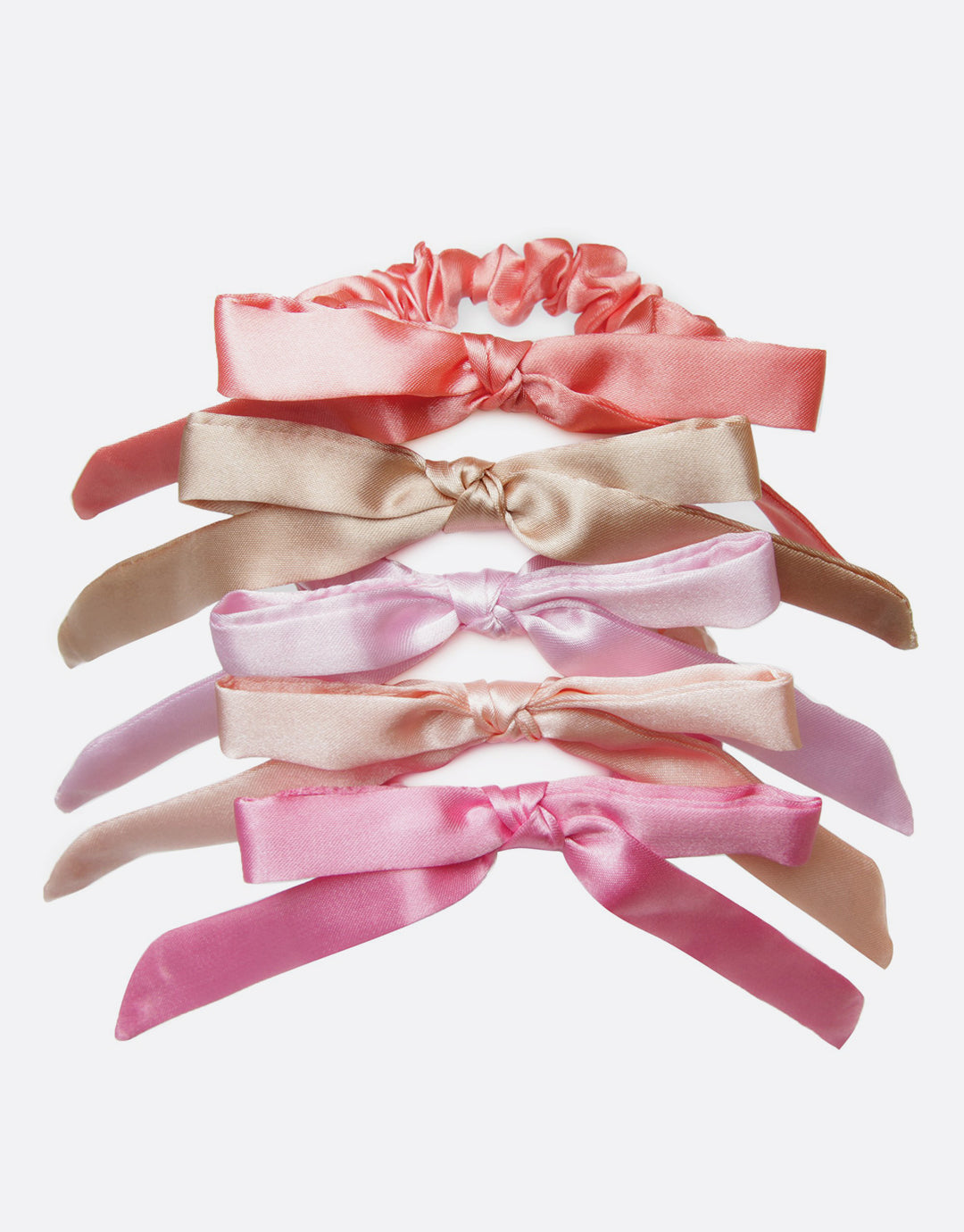 BANDED Women’s Premium Hair Accessories - Monet's Palette - 5 Pack Skinny Bow Scrunchies