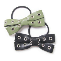 Street Chic - Faux Leather Rivet Bow Ponies