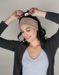BANDED Women’s Premium Headbands + Hair Accessories - Taupe Iceland Braid - Winter Headband