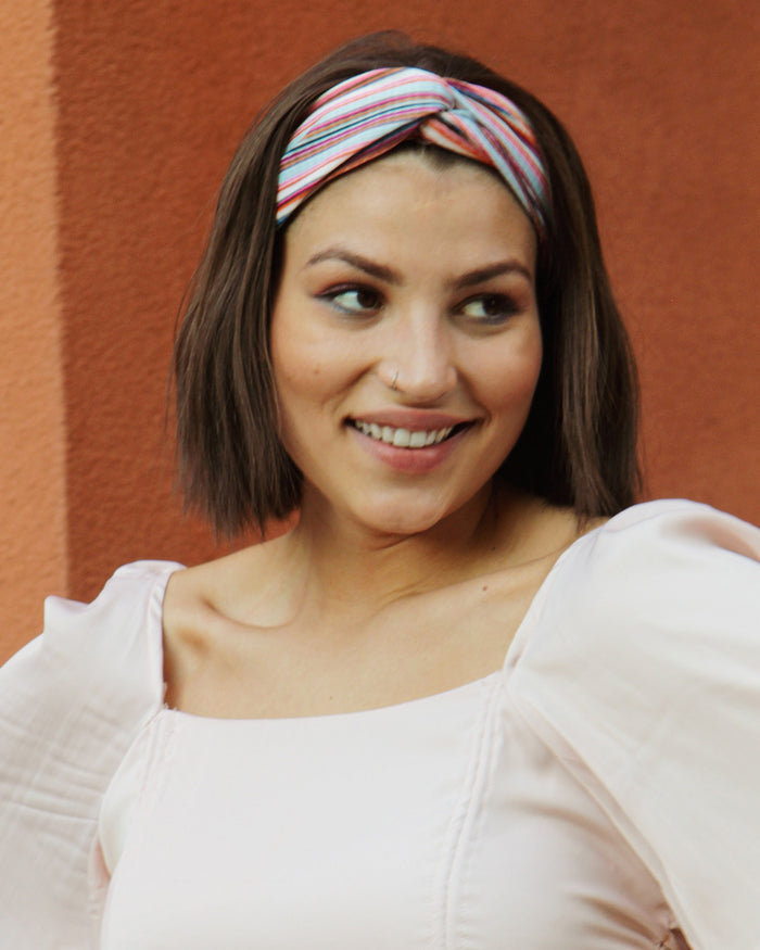 BANDED Women’s Premium Hair Accessories - Southwest Stripe - Wide Jersey Knit Twist Headband