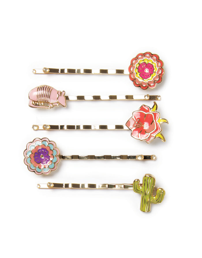BANDED Women’s Premium Hair Accessories - Cactus Flowers - Southwest Bobby Pins