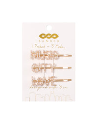BANDED Hair Accessories. Nashville Collection. Music City Love - 3 Pack Pearl Bobby Pins