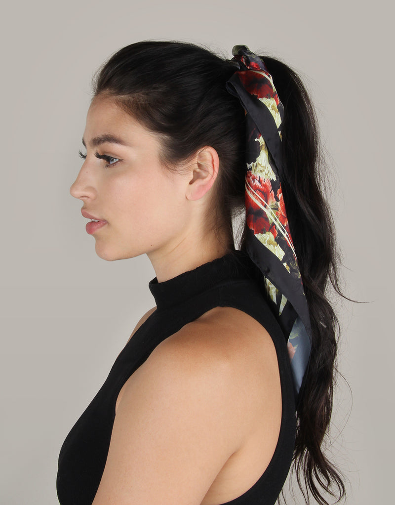 BANDED Women’s Premium Hair Accessories - Dark Floral - Scrunchie Bandana