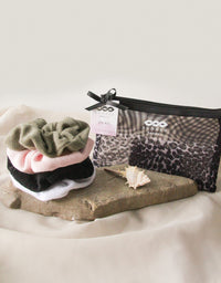 BANDED Women’s Premium Hair Accessories + Gift Sets - Leopard Noir - Scrunchie Spa Set