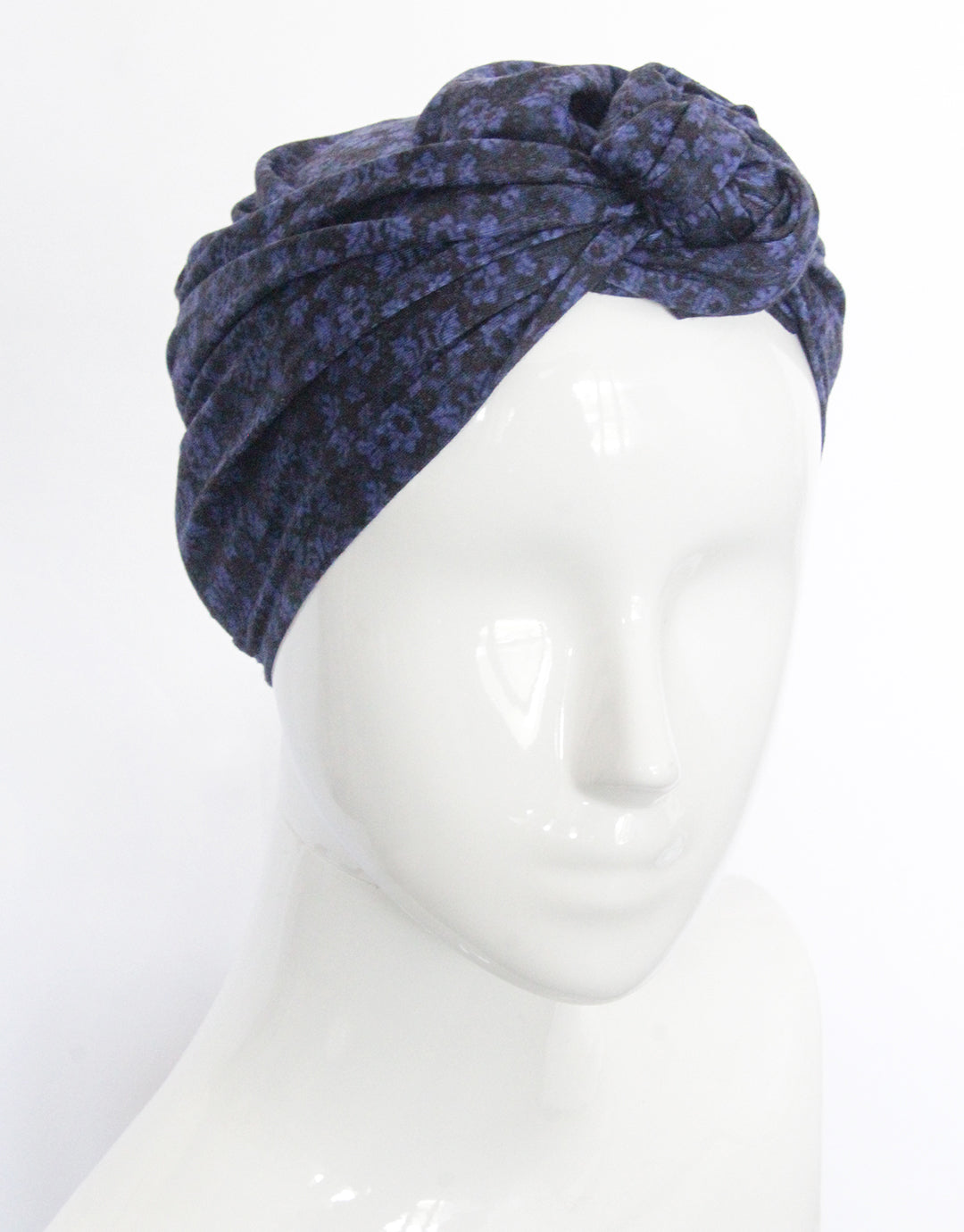 BANDED Women’s Full Coverage Headwraps + Hair Accessories - Blue Brocade - Multi-style Headwrap