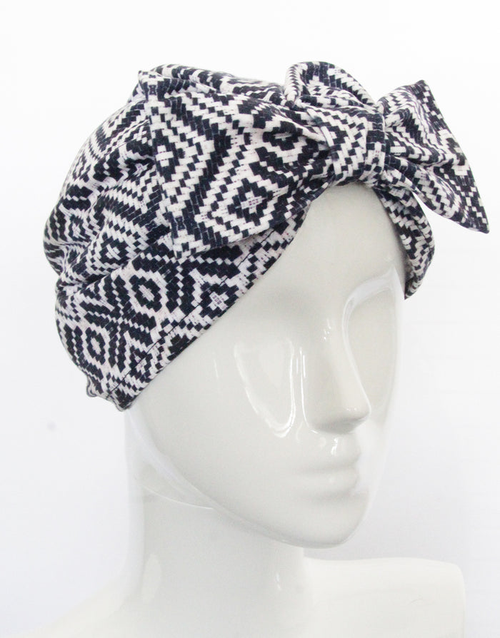 BANDED Women’s Full Coverage Turban + Hair Accessories - Colonial Geo - Fashion Turban