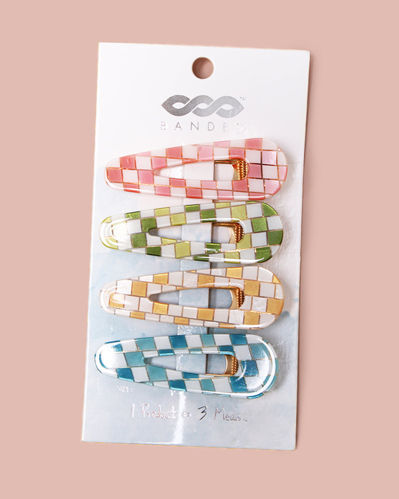 Checked Out - Checkered Alligator Clips