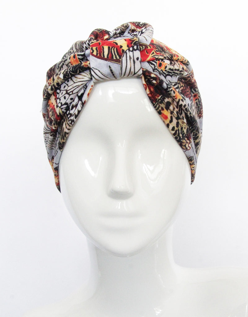 BANDED Women’s Full Coverage Headwraps + Hair Accessories - Winter Butterfly - Fashion Turban